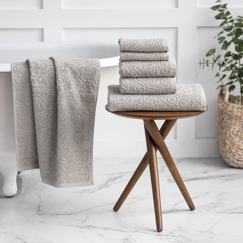 Martha Stewart Cameron Sculpted 6 Piece Towel Set & Reviews Wayfair